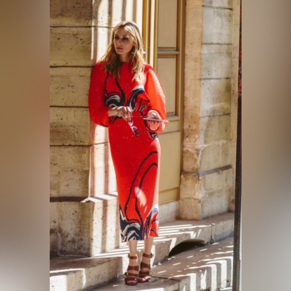 Solace London Singer Pleated Printed Crepe Dress size 8 - Picture 2 of 16